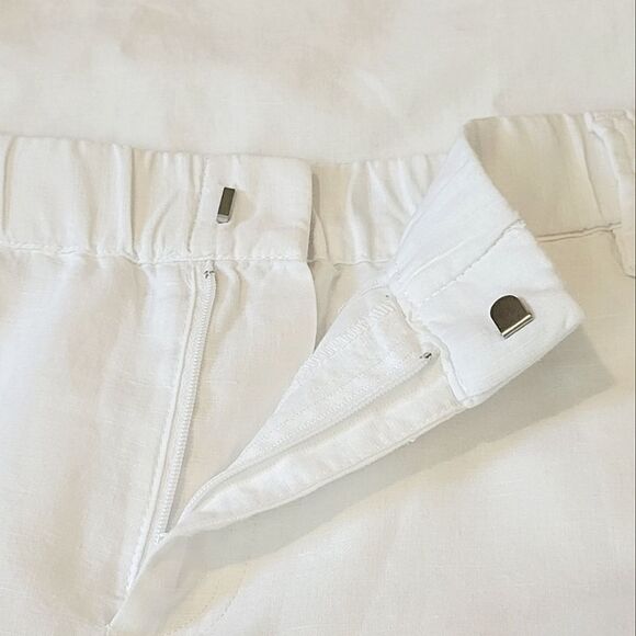 Liz Claiborne White Linen Cotton Blend Capri Pants Size L - Picture 4 of 9